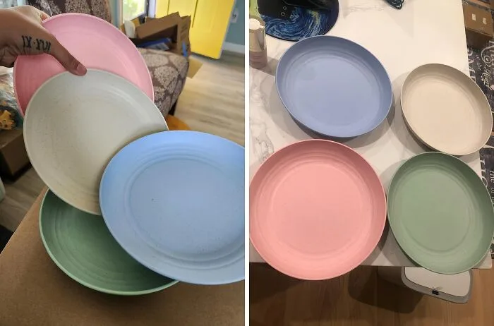 2: Ditch The Disposables And Elevate Your Picnics With These Oh-So-Chic Reusable Plastic Plates In Dreamy Pastel Hues!