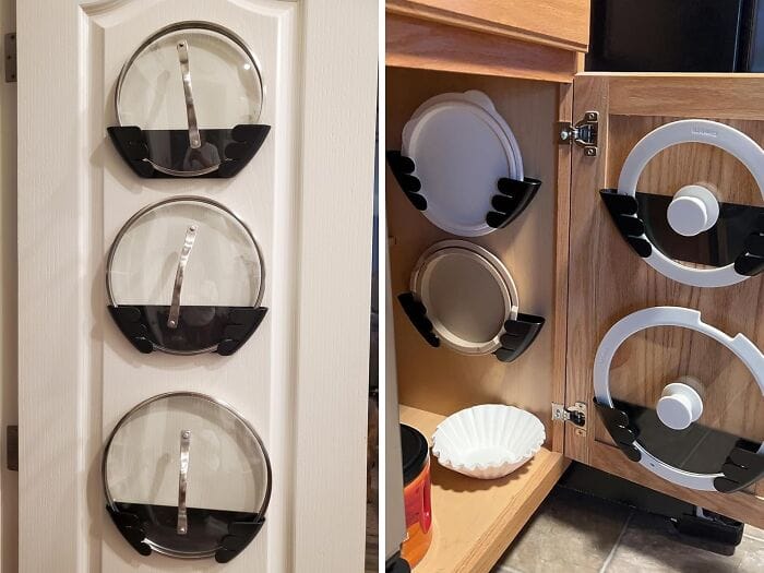 These Wall Mount Pot Lid Organizers Will Keep Everything Neatly Stored And Easily Accessible, So You Can Spend Less Time Searching And More Time Cooking Up A Storm