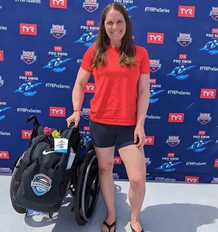 Christie won the first heat in the women’s 50m Freestyle – S9 with a time of 27.28 seconds