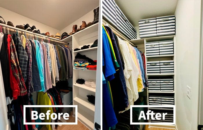 4: Conceal Cluttered Closet Shelves