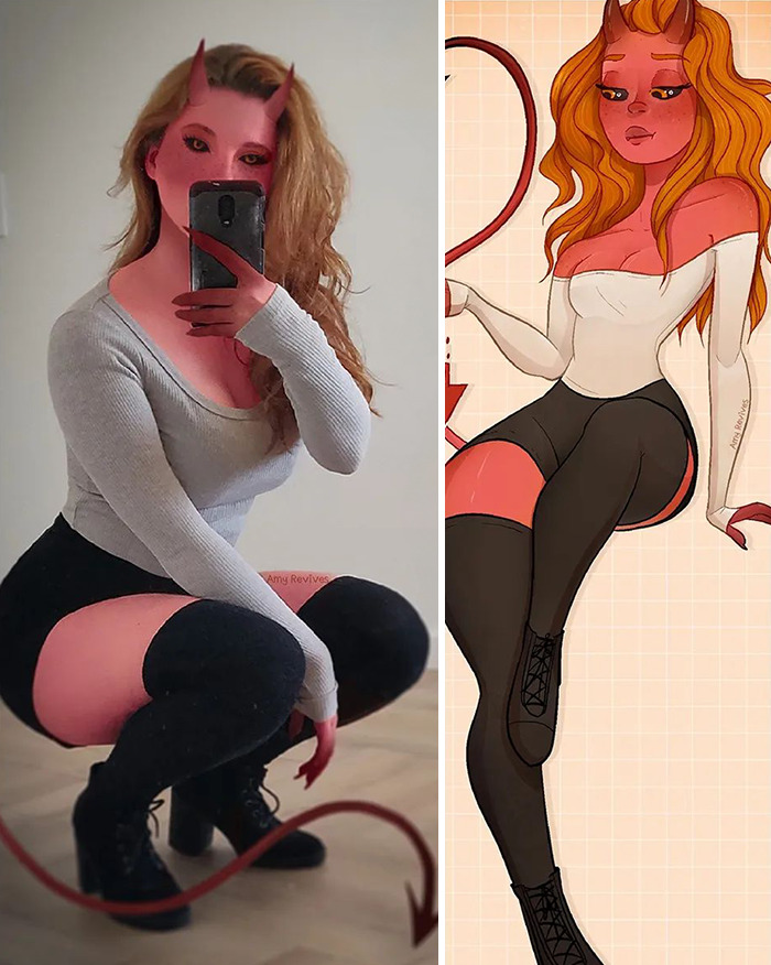 From Selfie To Cartoon: 18 Recreations By This Artist