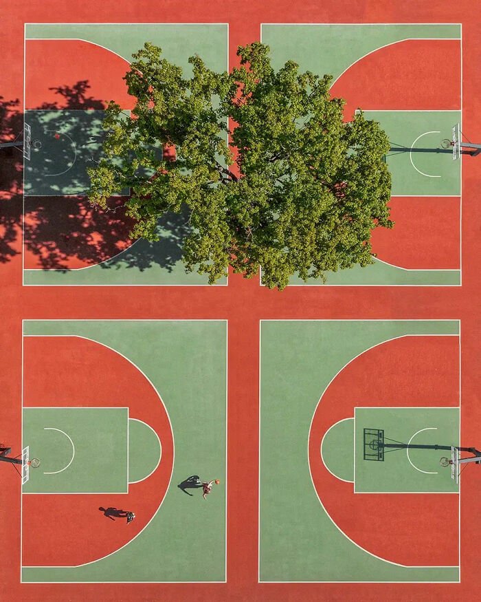 Aerial, 2nd Place Winner: Shadow Basketball III By Kateryna Polishchuk